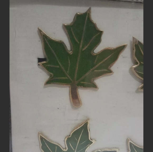 Elmora Home Green Leaf Napkin Rings Nwt 4 … - Picture 3 of 5